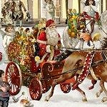 Victorian Santa in Cart